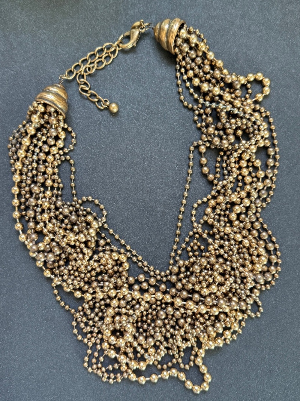 CHICO's Statement Torsade Ball Chain Necklace Antique Bronze